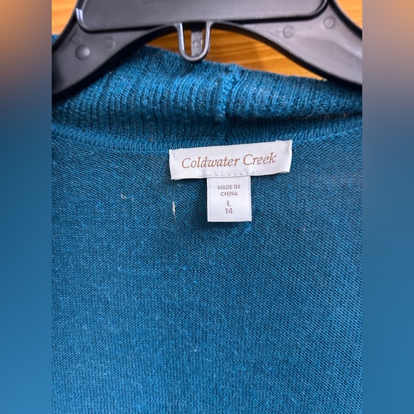 Coldwater Creek Women's Blue Open-Front Cardigan - Picture 2 of 2
